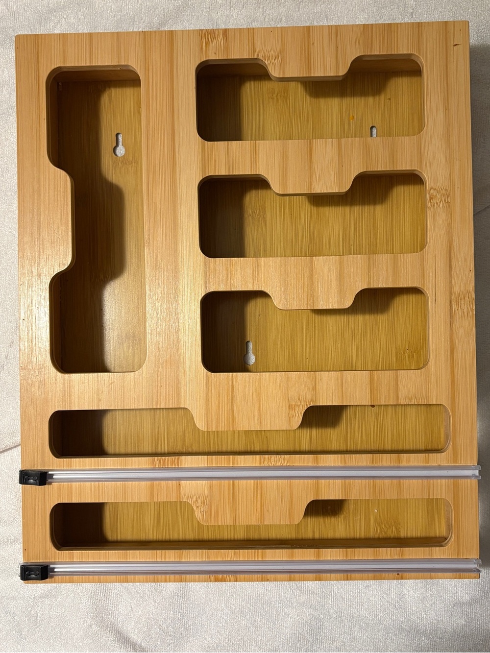 Bamboo Drawer Organizer Tray for Sandwich Bags – Natural Wood Home Storage